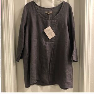 "FLAX"  charcoal gray tunic
